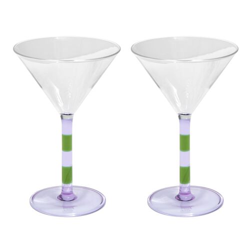 FAZEEK Stripe Martini Glasses - Set of 2